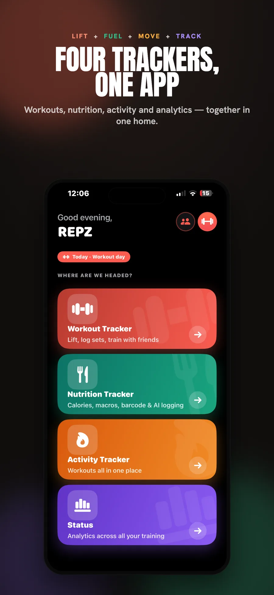 Four trackers, one app
