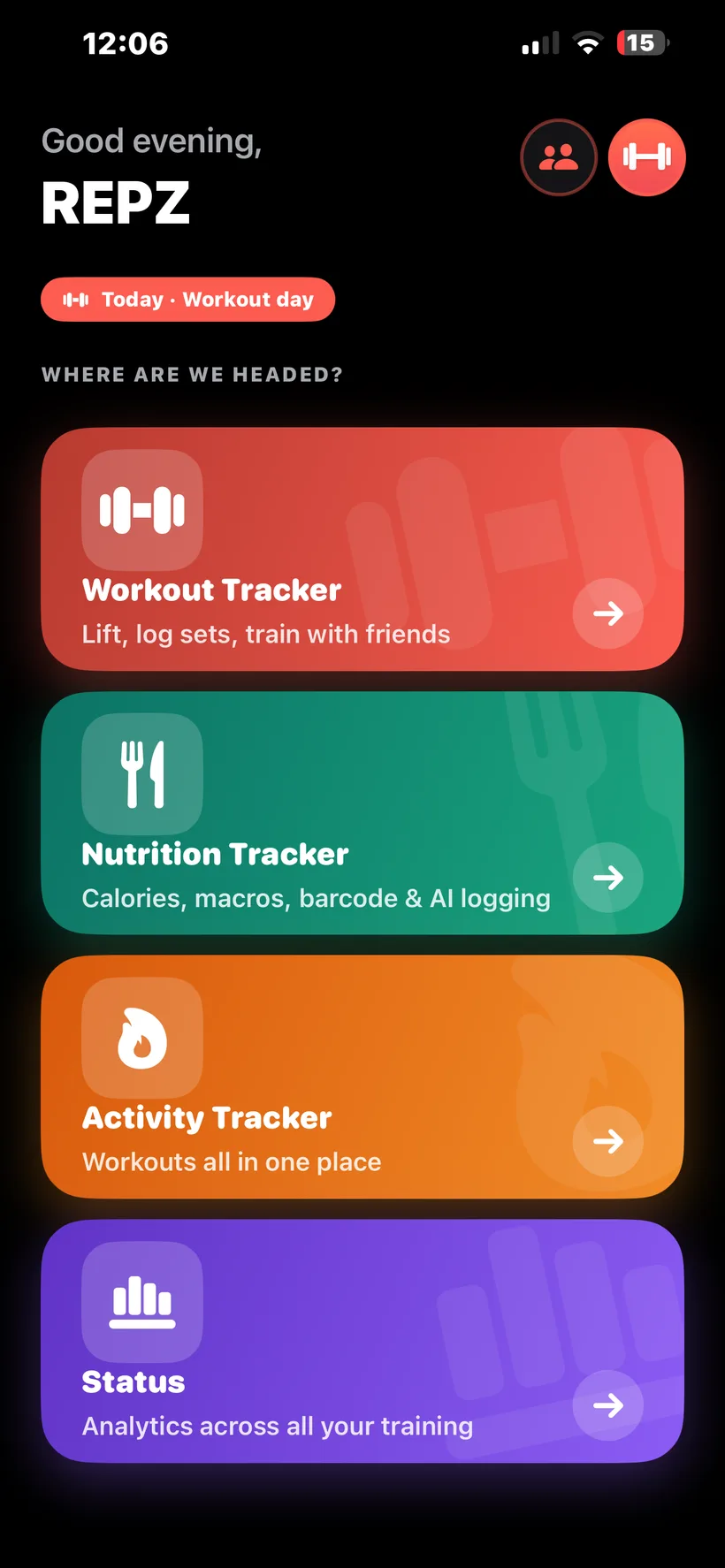 REPZ app screens