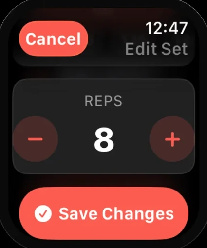 Log reps & save